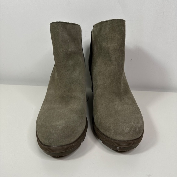 Sorel Joan Of Arctic Zip Wedge Bootie Suede Gray Women's Size 8 - Picture 5 of 12